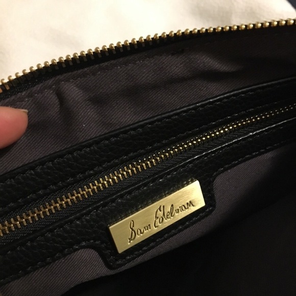 NWT Sam Edelman | Carly Black Nylon LOVE Clutch - Picture 4 of 5